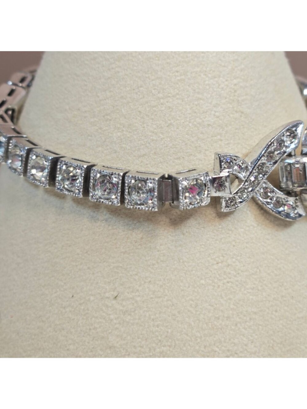 Vintage Dorson's Sterling Silver Rhinestone Bracelet 1930s Art Deco Jewelry READ - Picture 5 of 16